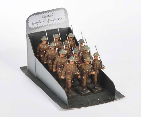 Lineol: English: Lineol, 12x English Infantry, Germany prewar, composite, condition 1- Deutsch: Lineol, 12x Englische Infanterie, 7 cm, Germany VK, Masse, Z 1-, (2487)