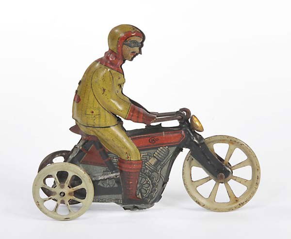 Kellermann: English: Kellermann, Penny Toy Motor Bike 96, Germany prewar, tin, minimal paint damage, condition 2 Deutsch: Kellermann, Penny Toy Motorrad 96, Germany VK, 9,5 cm, Blech, min. Lackmängel, Z 2, (3509