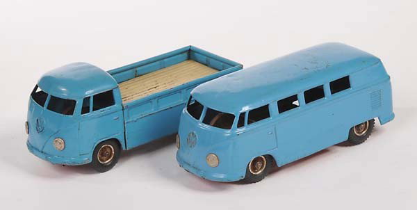 Kellermann: English: Kellermann, 2x VW Bus, W.-Germany, tin, paint damage, condition 3+ Deutsch: Kellermann, 2x VW Bus, 12 cm, W.-Germany, Blech, Lackmängel, Z 3+, (3509)