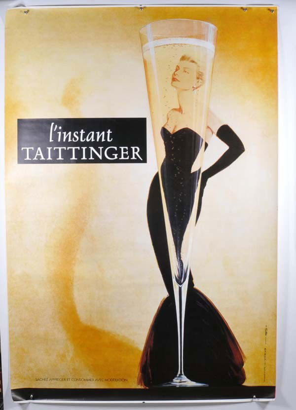 Poster: English: Taitinger Champagner, 5 big Posters, very good condition Deutsch: Taitinger Champagner, 5 große Plakate, 175x 118 cm, sehr guter Zustand, (1011)