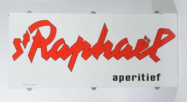 Enamel Sign: English: St. Raphael Enamel Sign, condition 1- Deutsch: St. Raphael Emailleschild, 125x 55 cm, Z 1-, (1011)