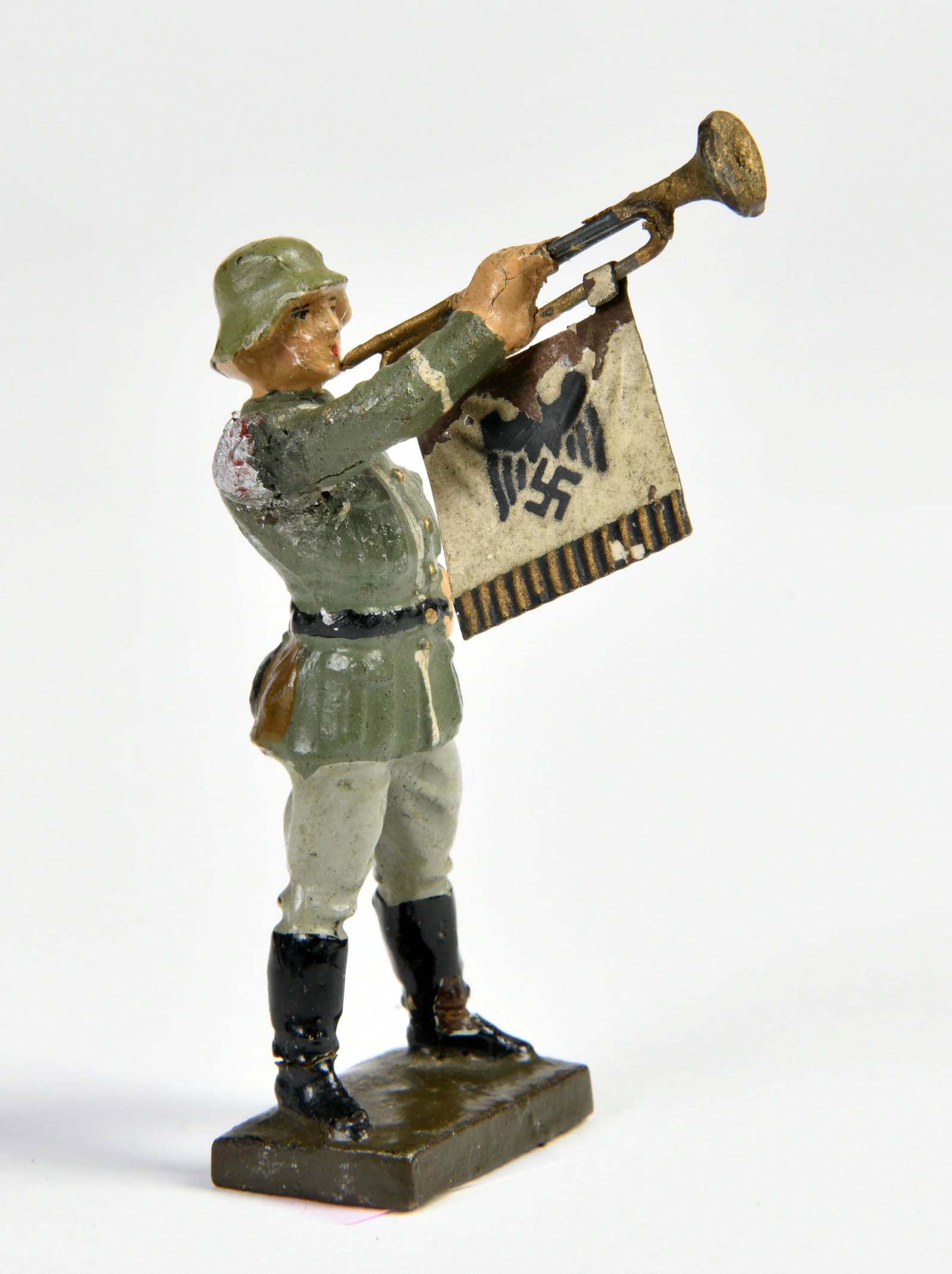 Lineol, Soldat mit Fanfare: Lineol, Soldat mit Fanfare, Germany VK, 7cm, min. LM ., Z 2
