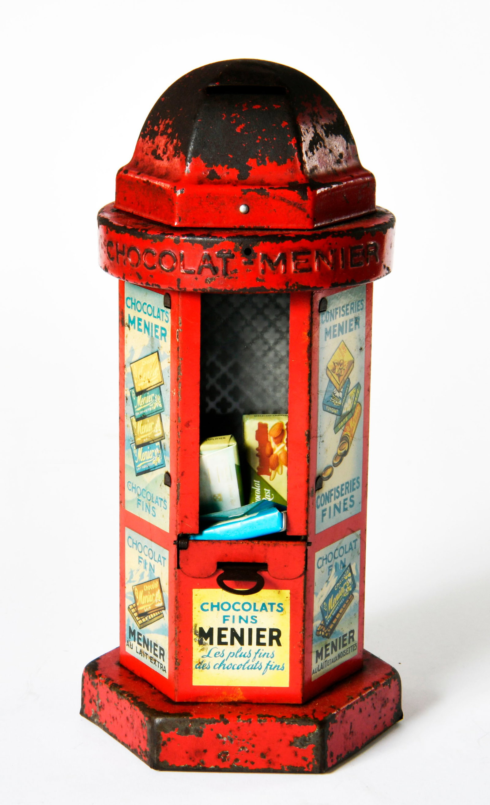 Menier, Schokoladenautomat: Menier, Schokoladenautomat, 27 cm, Blech, LM, Z 3-