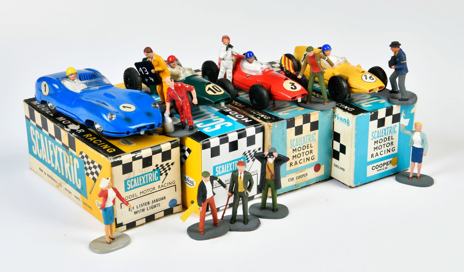 Scalextric, 4 Rennwagen, 10 Figuren (1 of 1)