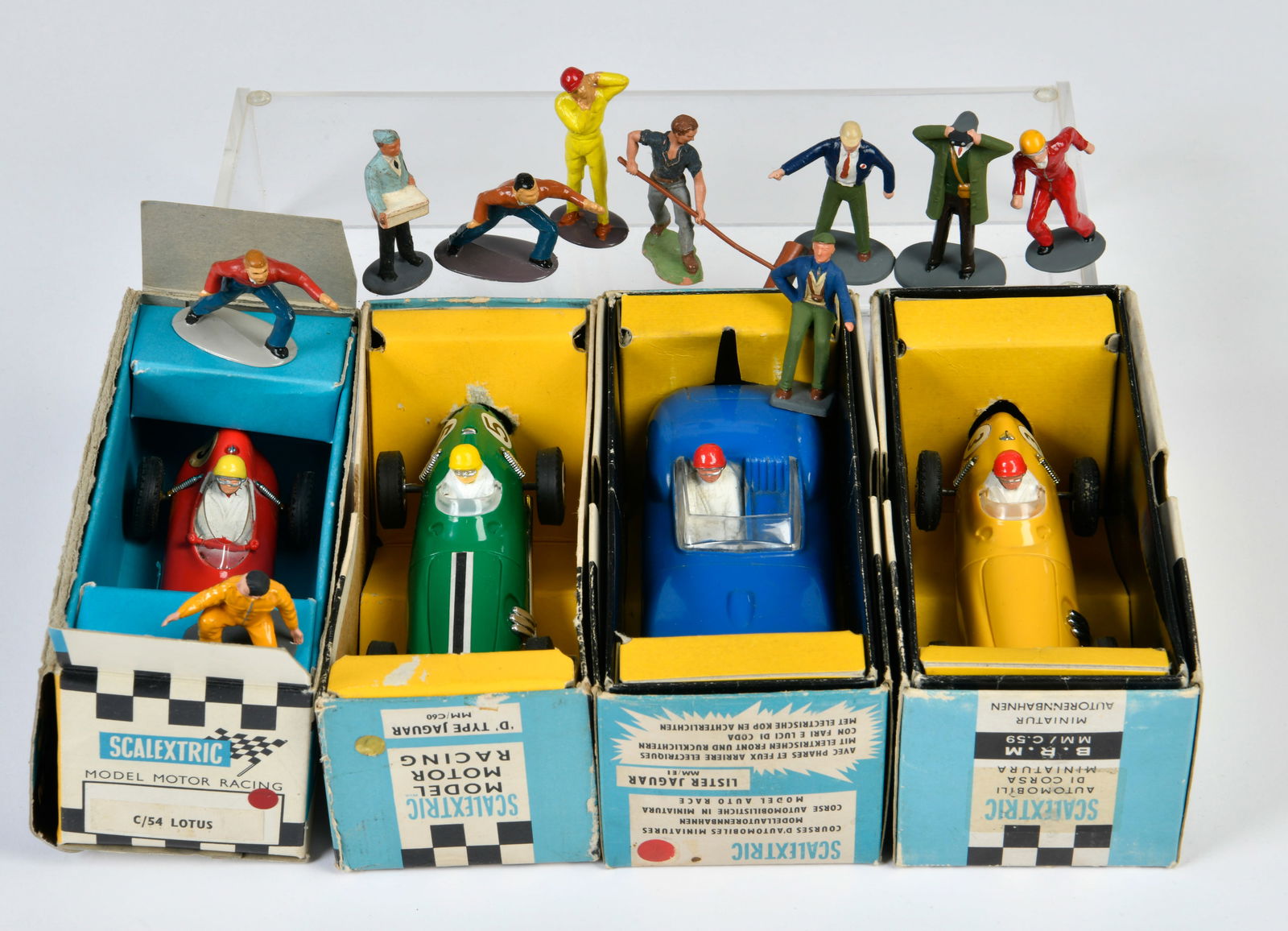 Scalextric, 4 Rennwagen, 10 Figuren (1 of 1)