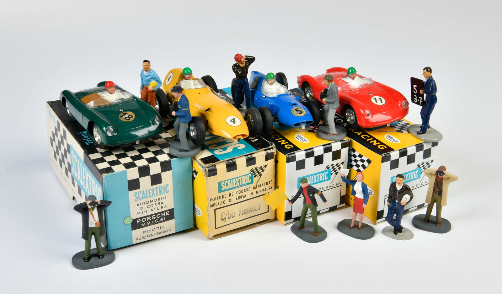 Scalextric, 4 Rennwagen, 10 Figuren (1 of 1)