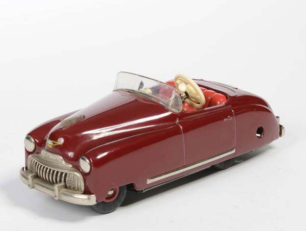 Schuco: English: Schuco, Tacho Examico, US Zone Germany, tin hard-steering, minimal paint damage, visually condition 1-2 Deutsch: Schuco, Tacho Examico, 16 cm, US Zone Germany, Blech, Uhrwerk schwergängig, m