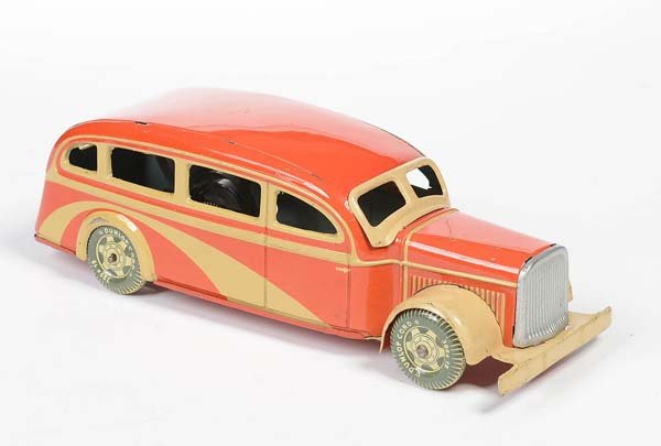 Tipp&Co: English: Tipp&Co, Bus No 900, US Zone Germany, tin, windup ok, minimal paint damage, 1 scratch on bonnet, condition 2 Deutsch: Tipp&Co, Bus Nr. 900, 21,5 cm, US Zone Germany, Blech, Uhrwerk ok, minima