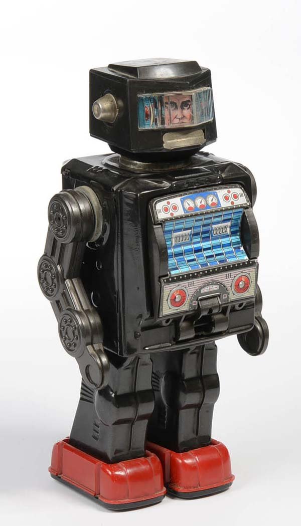 Horikawa: English: Horikawa, Robot, Japan, tin, battery drive ok, condition 2+ Deutsch: Horikawa, Roboter, 28 cm, Japan, Blech, Elektroantrieb + Funktionen ok, Z 2+, (2325)