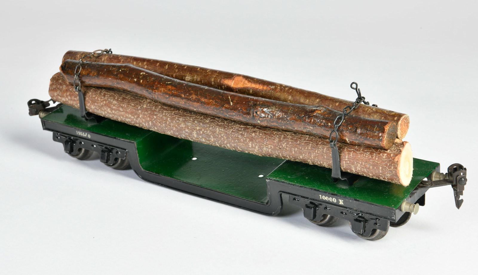 Marklin, Tiefladewagen 1955/0 mit Stammholz: Marklin, Tiefladewagen 1955/0 mit Stammholz, Germany VK, Spur 0, min. LM