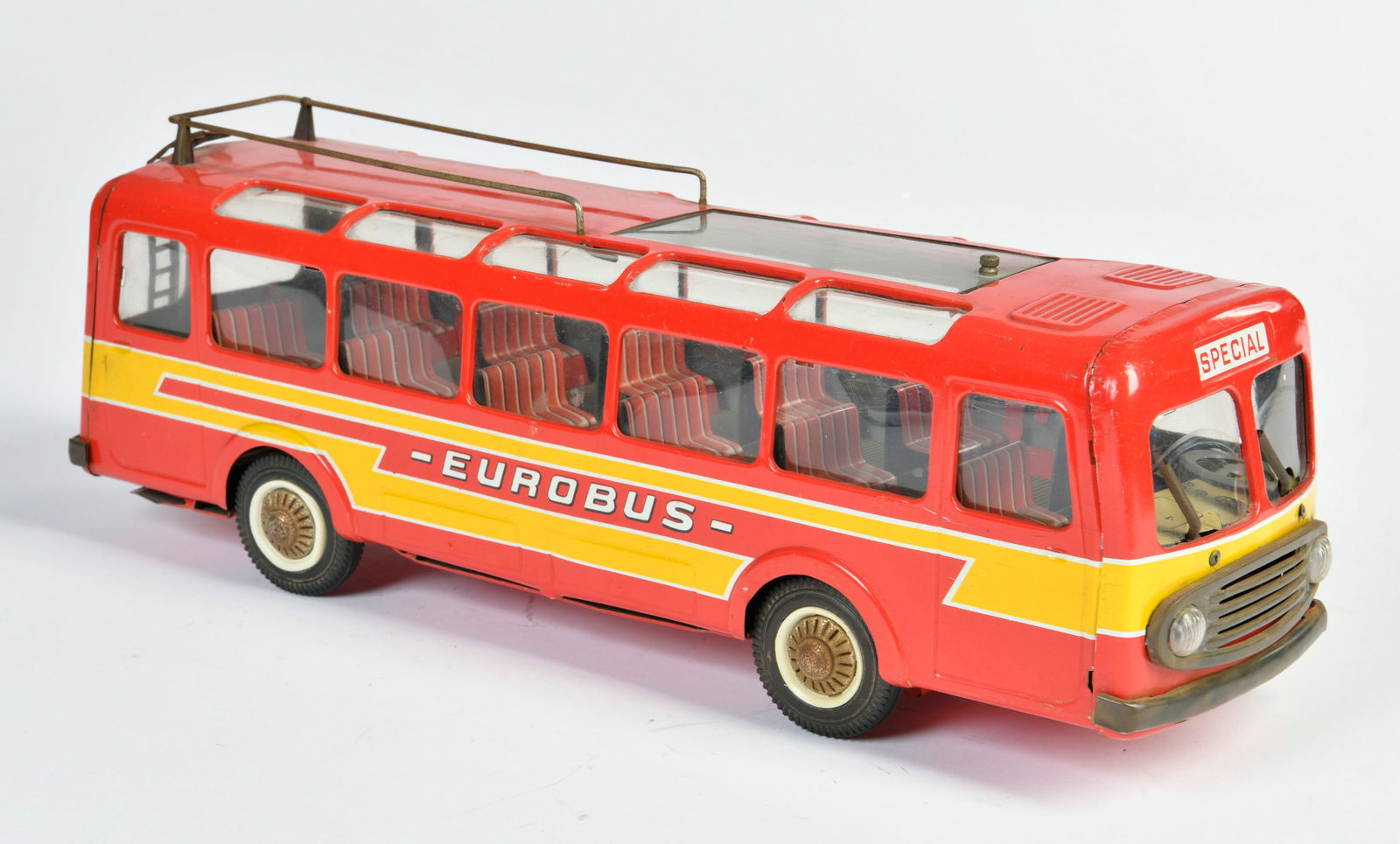 Joustra, Eurobus: Joustra, Eurobus, France, 39 cm, Blech, Friktion ok, paint d., Z 2-