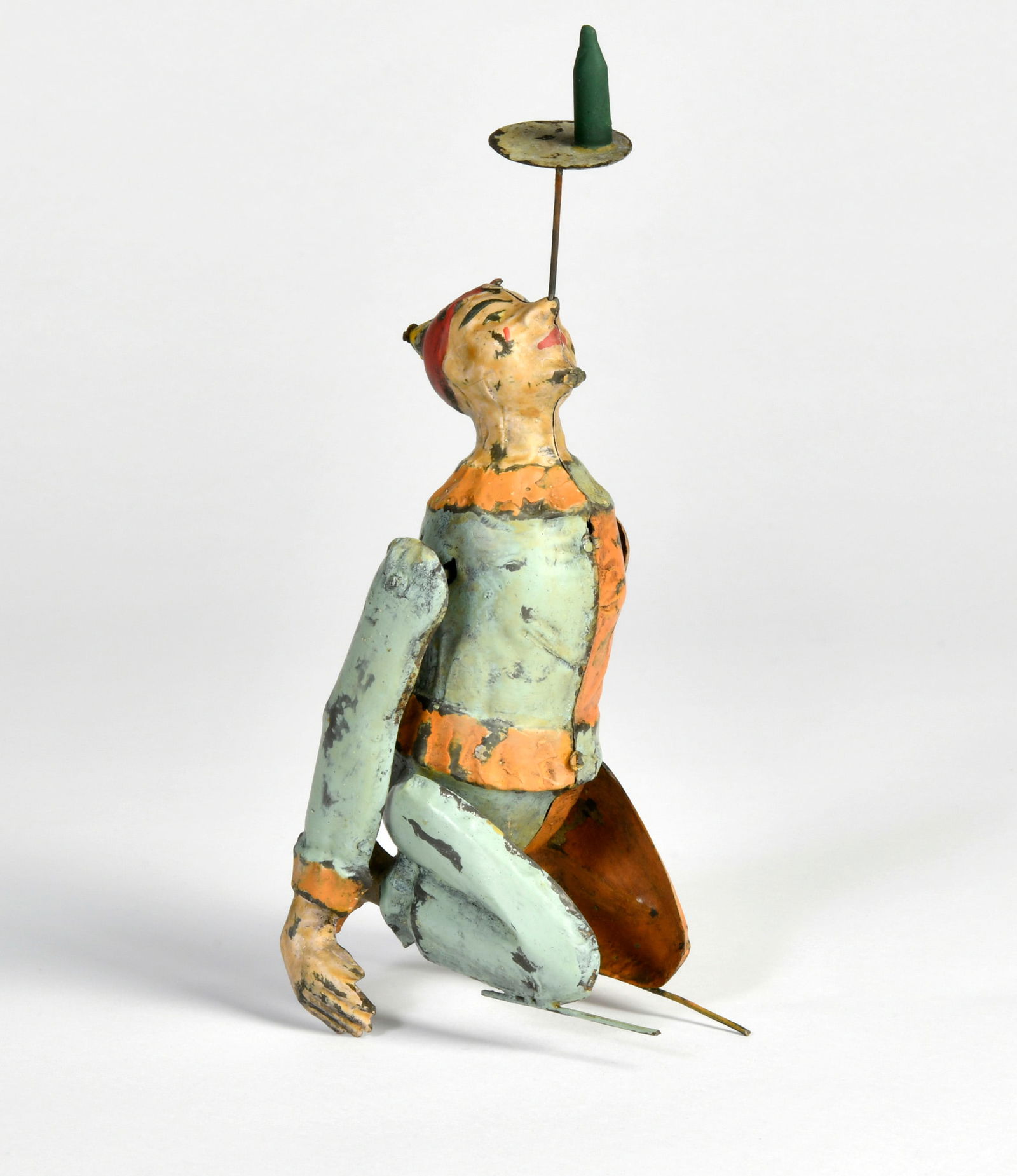 Gunthermann, Clown balanciert Tablett: Gunthermann, Clown balanciert Tablett, Germany VK, 24 cm, Blech, UW ok, farblich ausgebessert