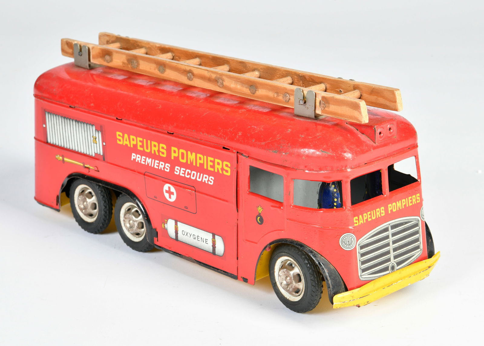 Joustra, Feuerwehr Geratewagen: Joustra, Feuerwehr Geratewagen, France, 30 cm, Blech, UW ok, LM, Z 3