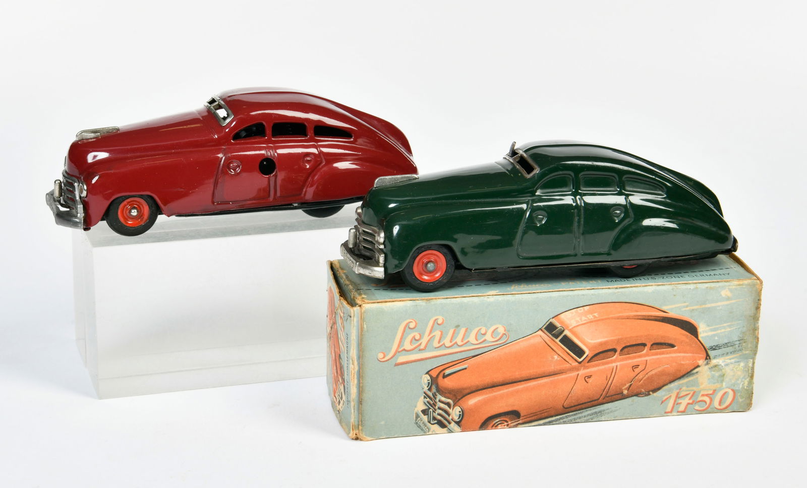 ミニカー Schuco- Classic FEX1111 TWO 1940'S Schuco Fex 1111 Antique Wind Up Toy Car Made In