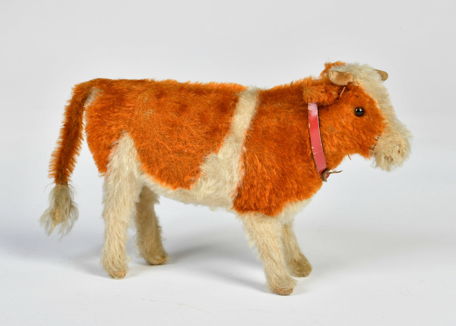 Steiff, Kuh: Steiff, Kuh, gefleckt rot-weiss, 20x11 cm, ohne Knopf, sonst sehr gut