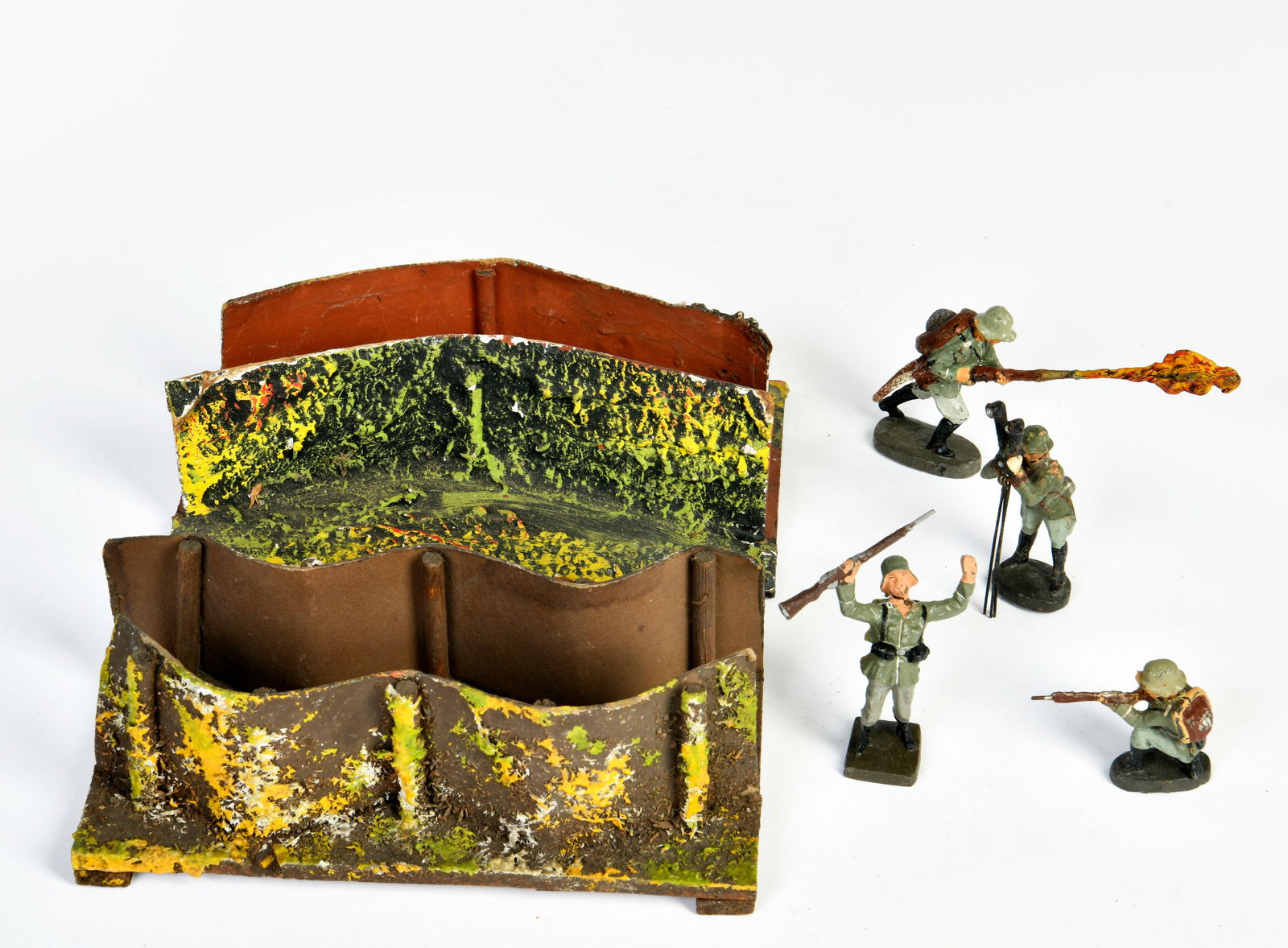 Elastolin, 2 Gelandeteile und 4 Soldaten (1 of 1)