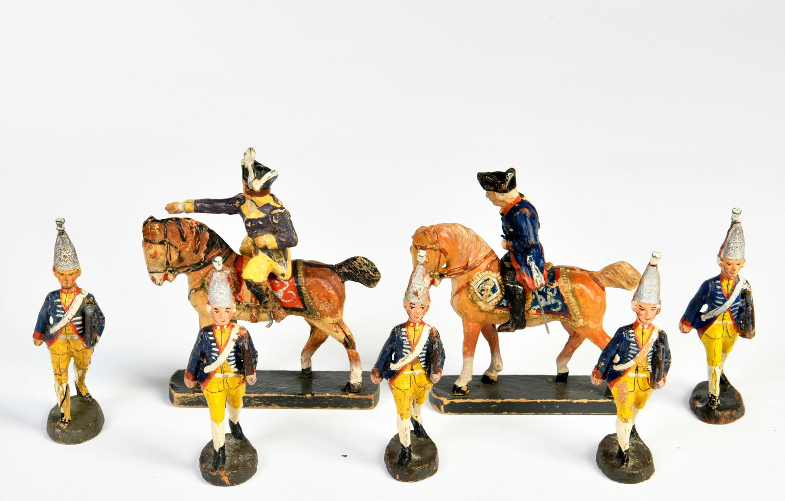 Lineol, 5 Friderizianer, Alter Fritz & General: Lineol, 5 Friderizianer, Alter Fritz & General, Germany VK, 7,5 cm, Masse, LM, Z 2-3
