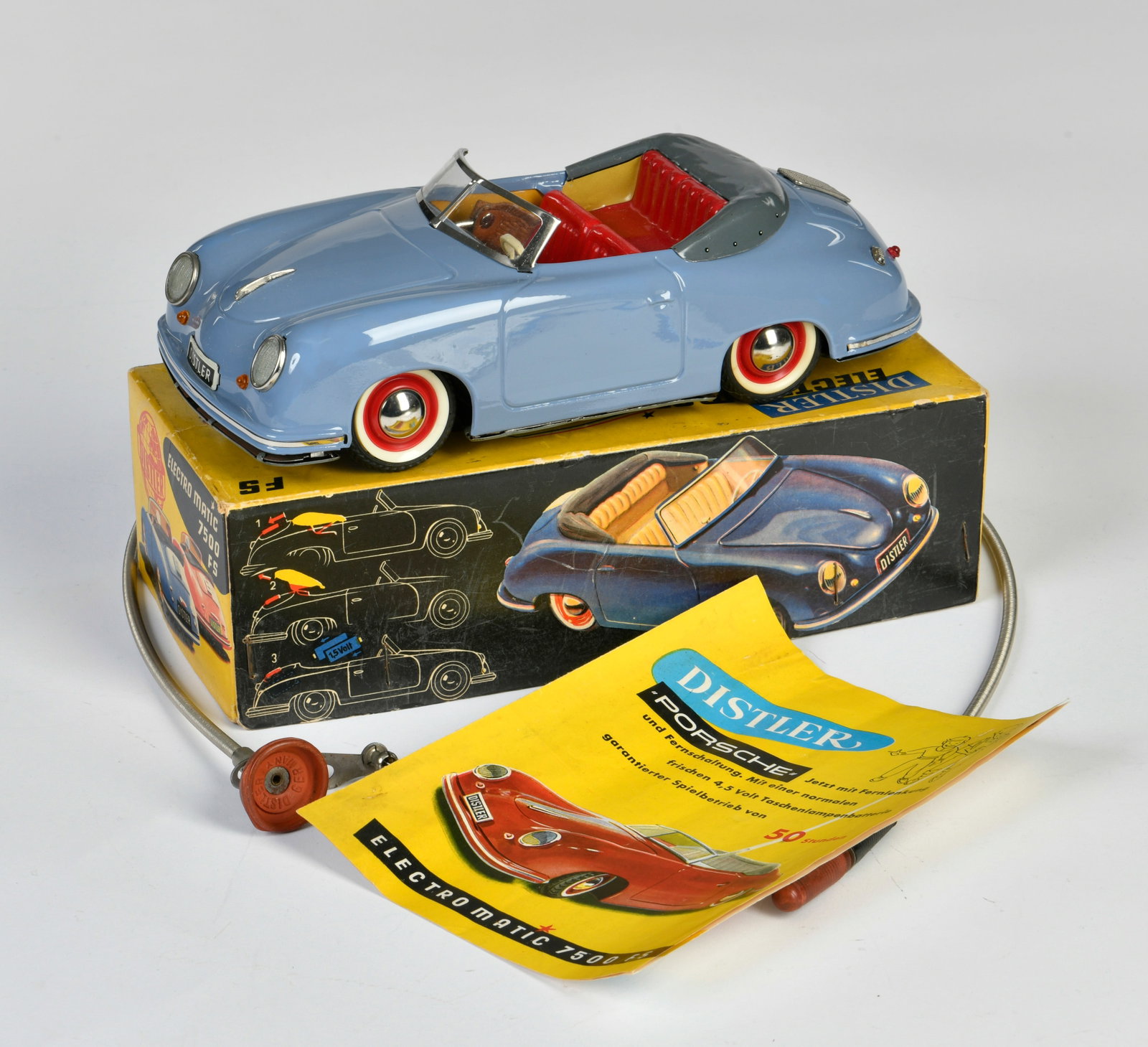 Distler, Porsche: Distler, Porsche, W.-Germany, 26 cm, Blech, Bat. Antrieb ok, Okt Z 2, neu lackiert