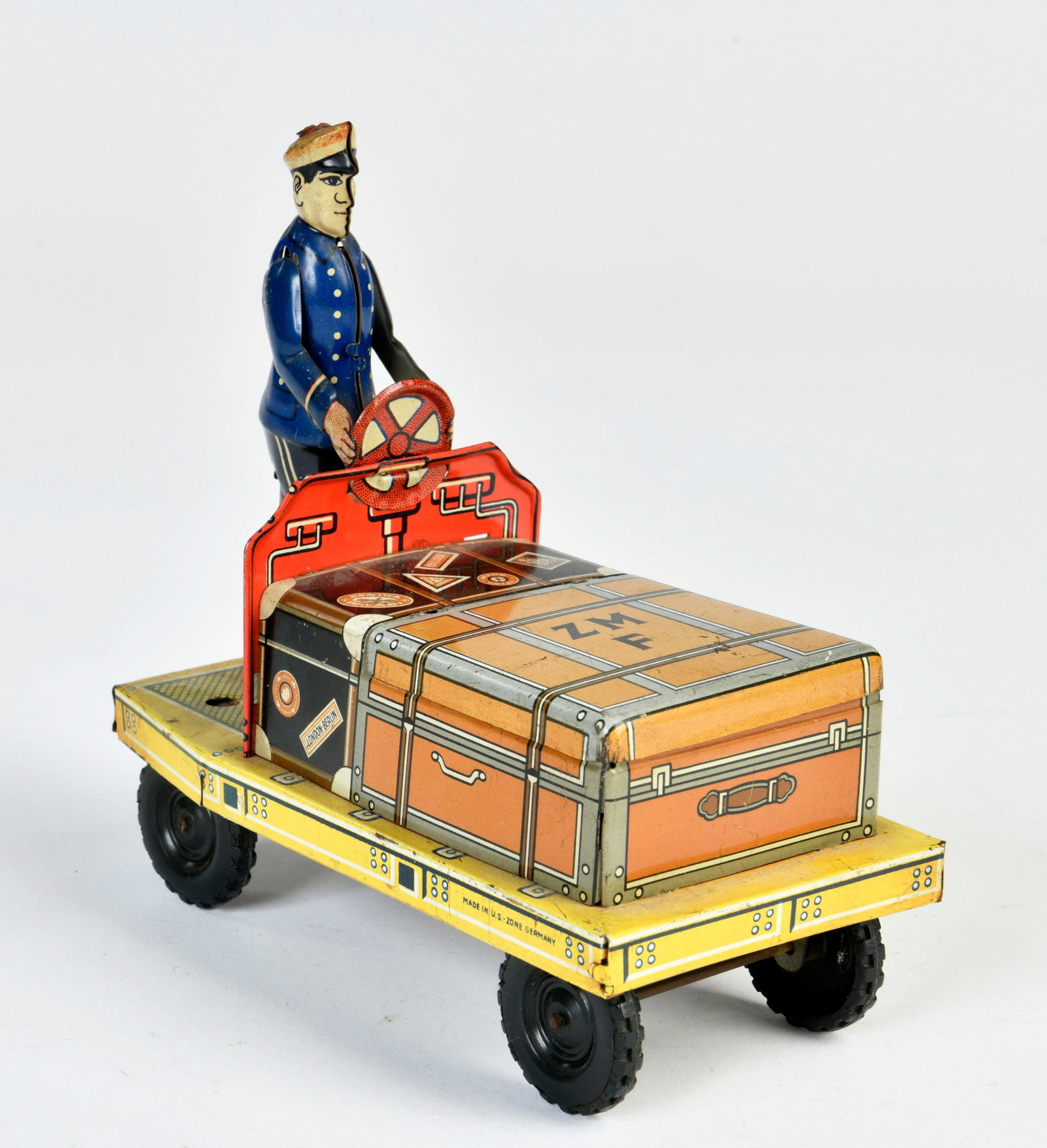 Fuchs MFZ, Gepackwagen: Fuchs MFZ, baggage cart, US Z. Germany, tin, min. paint d., C 2 +