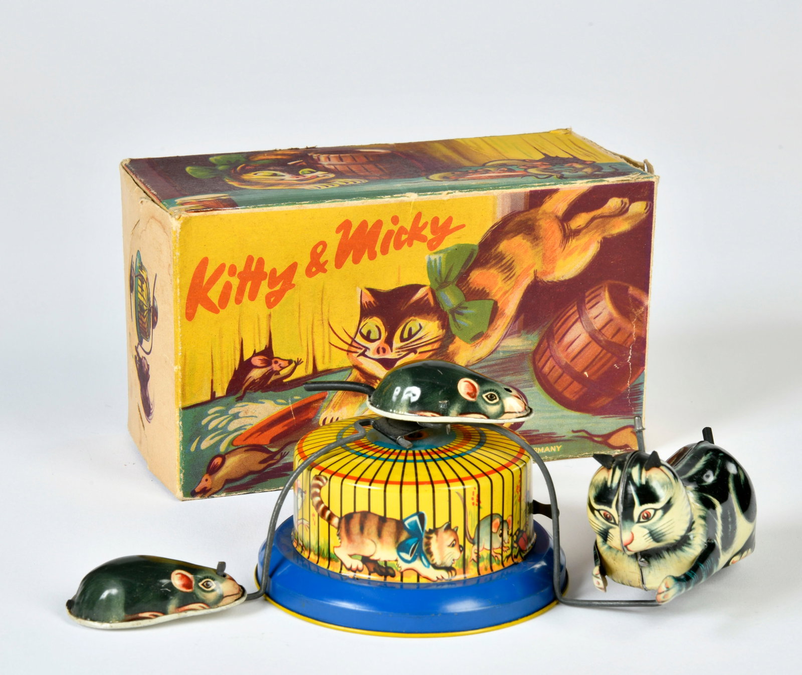 Hausmann, Kitty & Micky: Hausmann, Kitty & Micky, W.-Germany, 21 cm, tin, cw ok, box, C 1-, C 1-
