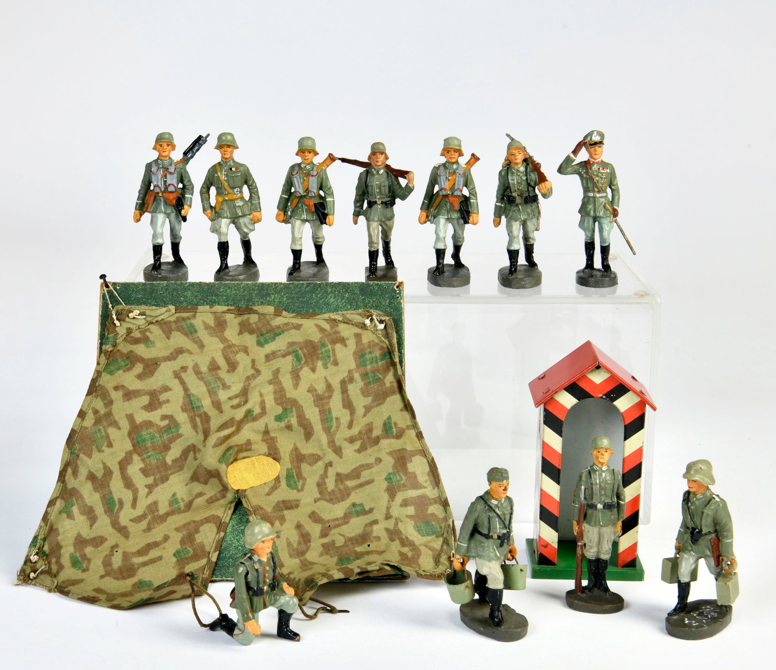 Elastolin, Lineol, Zelt, Wachposten, Soldaten (1 of 1)