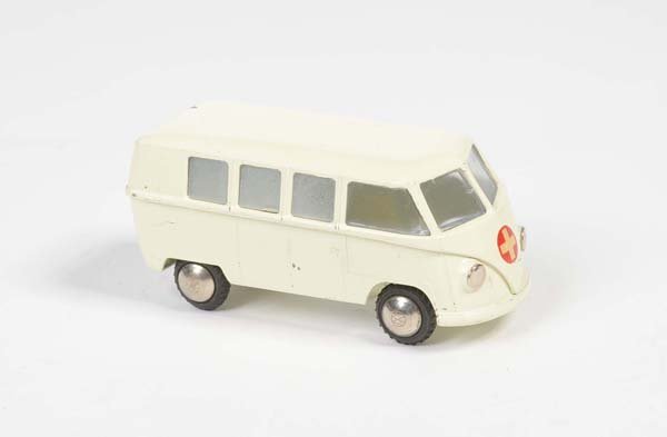 Tekno: English:Tekno, VW Bus "Ambulance", 1:43, Denmark, minimal paint damage, condition 2+ Deutsch:Tekno, VW Bus "Ambulance", 1:43, Denmark, minimale Lackmängel, Z 2+, (2915)