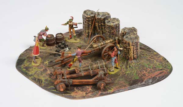 Elastolin: English:Elastolin, Diorama, W.-Germany, plastic, condition 1- Deutsch:Elastolin, 4 cm Diorama, 23 x 23 cm, W.-Germany, Kunststoff, Z 1-, (3591)