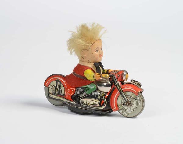 Schuco: English:Schuco, "Mirako Peter", W.-Germany, tin and others, partially paint damage, condition 2- Deutsch:Schuco, "Mirako Peter", 13 cm, W.-Germany, Blech u.a., Uhrwerk ok, teilweise Lackmängel, Z 2-,