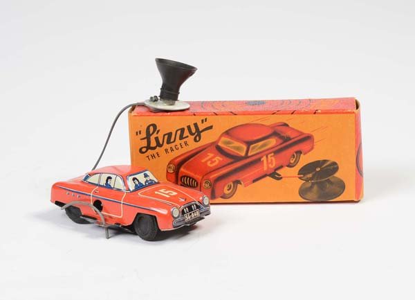 Guenthermann: English:Guenthermann, "Lizzy" Pennytoy, W.-Germany, tin, windup ok, minimal paint damage, original box condition 1, condition 1- Deutsch:Günthermann, "Lizzy" Pennytoy, 8,5 cm, W-Germany, Blech, Uhrwe