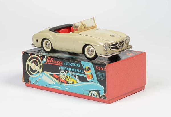 Schuco: English:Schuco, Elektro Phaenomenal, W.-Germany, tin, drive not checked, minimal paint damage, original box condition 2-, condition 2+ Deutsch:Schuco, Elektro Phänomenal, 22 cm, W.-Germany, Blech, An