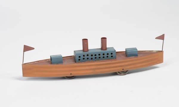 Pennytoy: English:Pennytoy Ship, Germany, tin, condition 2 Deutsch:Pennytoy Schiff, 22 cm, Germany, Blech, Z 2, (3662)