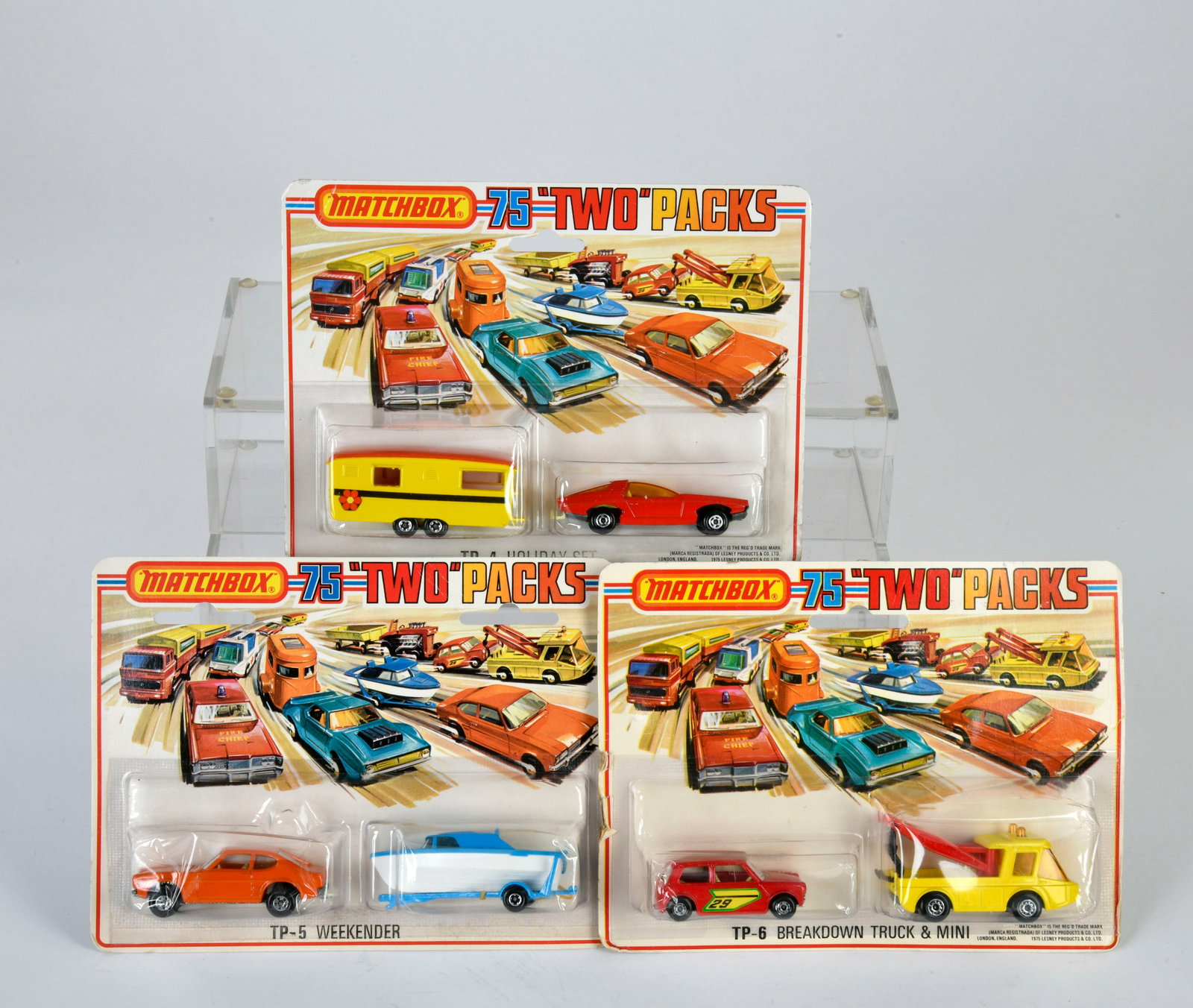Matchbox, Blisterpackungen, Two Packs, TP-4 Vauxhall Guilsman, TP-5 Capri + Boat & Trailer, TP-6 (1 of 1)