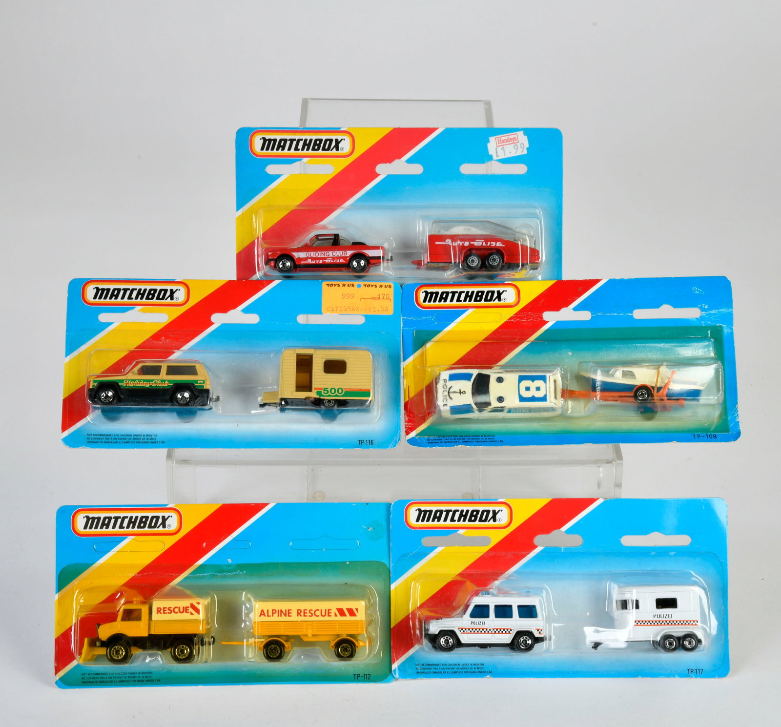 Matchbox, Blisterpackungen, BLAU, Two Packs, TP-118 BMW, TP-110 Matra R., TP-112 Unimog, TP-116 (1 of 1)