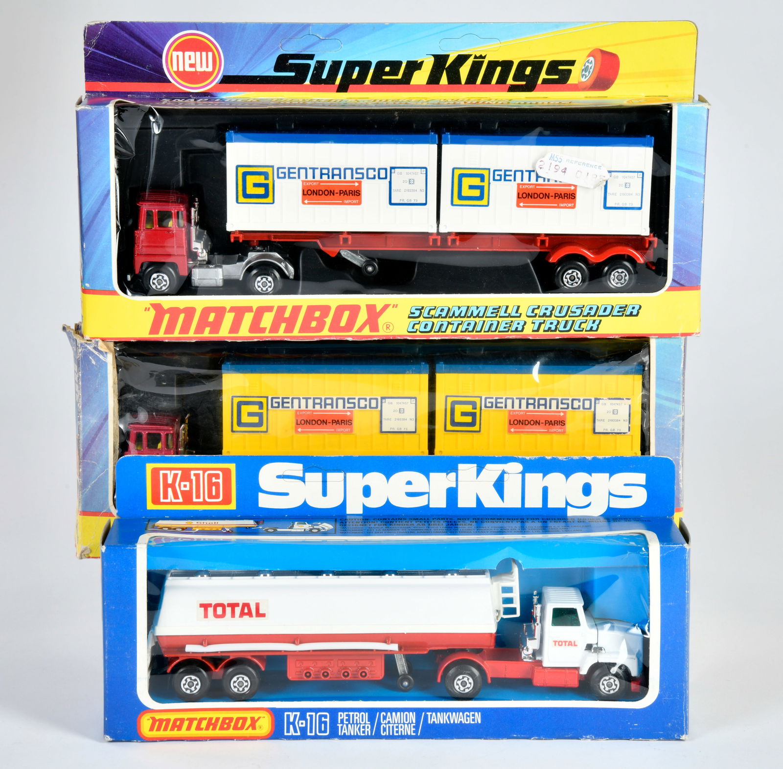 Matchbox SuperKings 1973/75, K-16 Ford LTS Articulated SHELL Tanker, 2x K-17 Scammell Crusader (1 of 1)