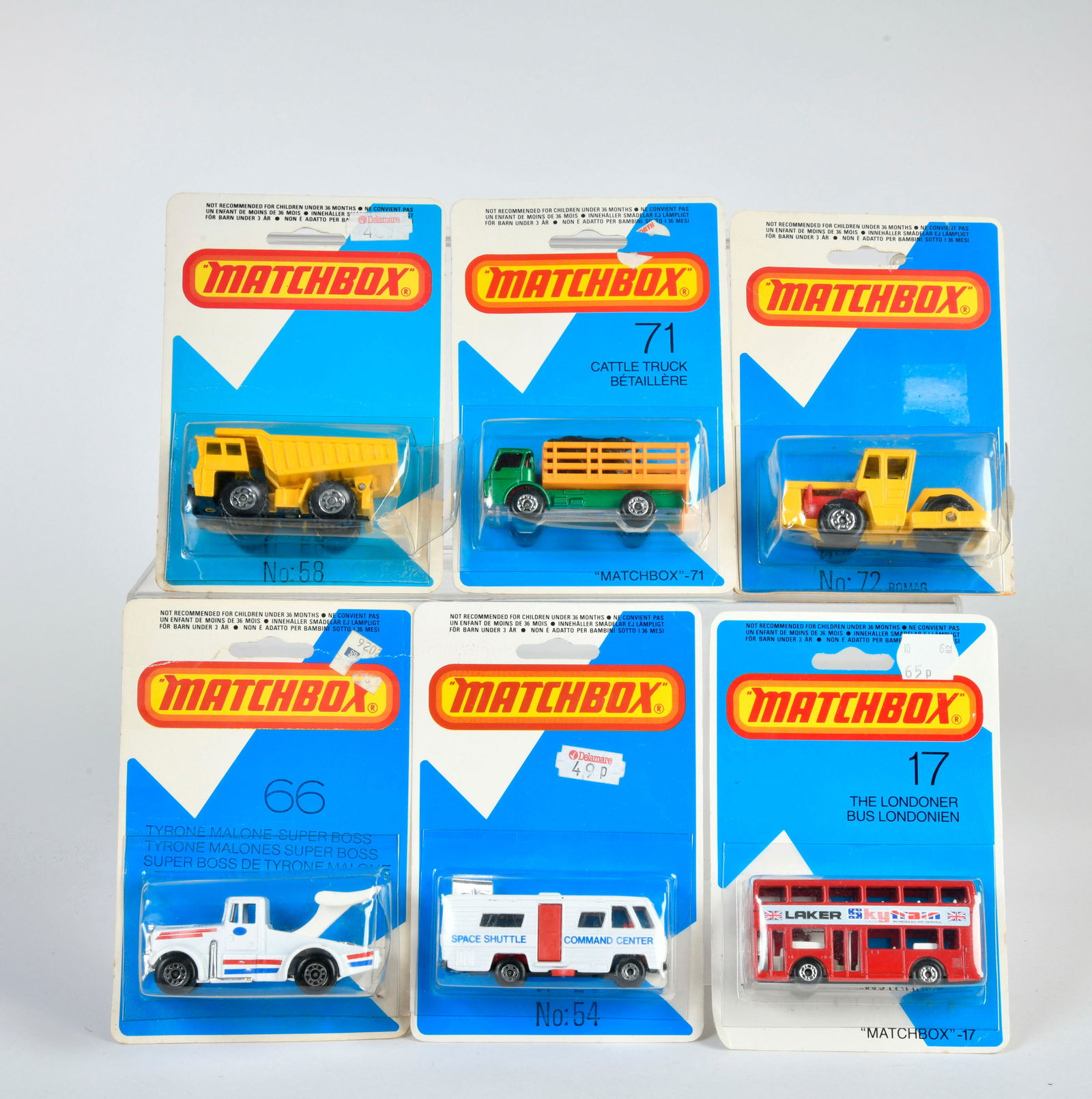Matchbox, Serie Superfast (1972), NASA Tracking Mobile, Faun Dump Truck, Tyrone Malone Super Boss, (1 of 1)