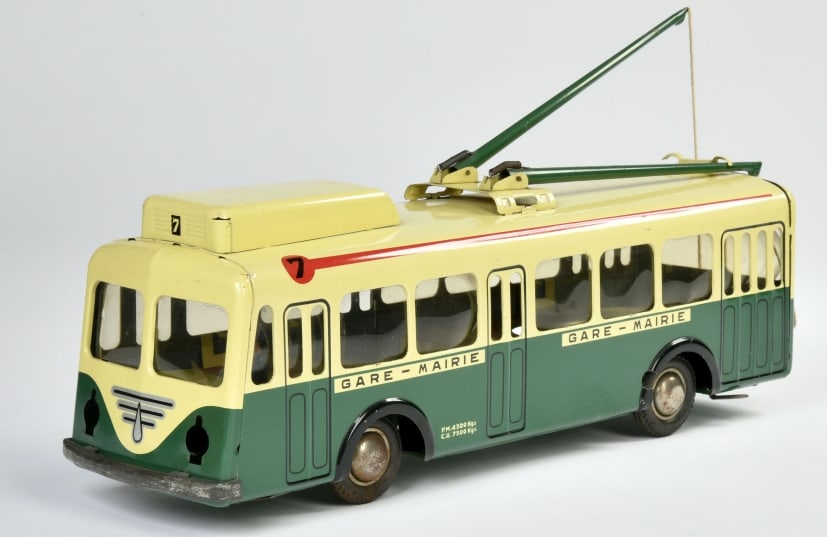 Joustra, Bus: Joustra, Bus, France, 38 cm, Blech, UW ok, Scheinwerfer fehlen, sonst Z 2