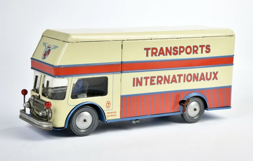 Joustra, Bus "Transports Internationaux": Joustra, Bus "Transports Internationaux", France, 34 cm, Blech, UW ok, min. LM, Z 2+