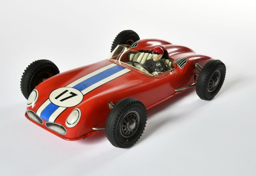 Joustra, Rennwagen: Joustra, Rennwagen, France, 28 cm, Blech, Friktion ok, min. LM, Z 2+