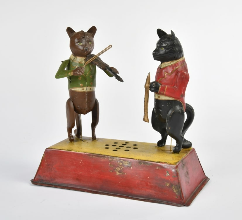 Gunthermann, musizierende Katzen: Gunthermann, musizierende Katzen, Germany VK, 23 cm, UW ok, farblich uberarbeitet