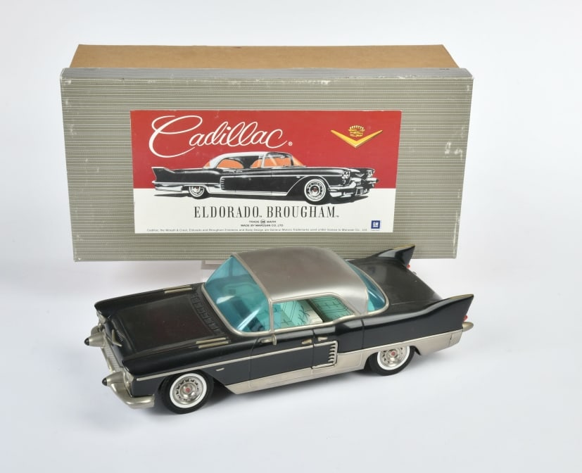 Marusan, Cadillac Eldorado: Marusan, Cadillac Eldorado, Japan, 38 cm, Blech, Friktion ok, Okt Z 1-2, Z 1