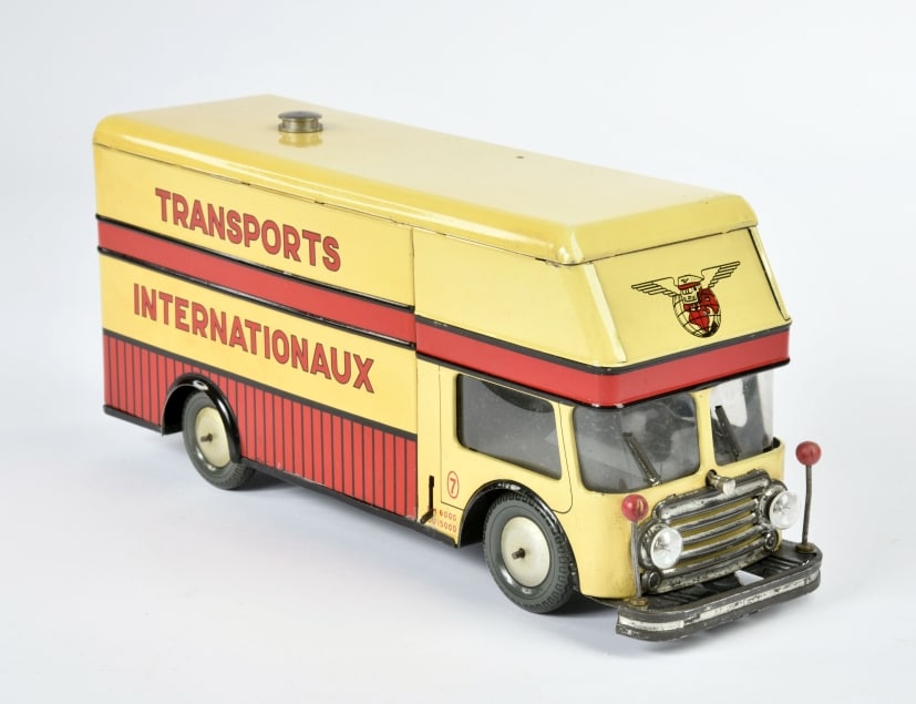 Joustra, Bus "Transports Internationaux": Joustra, Bus "Transports Internationaux", France, 34 cm, Blech, UW ok, Z 1-2