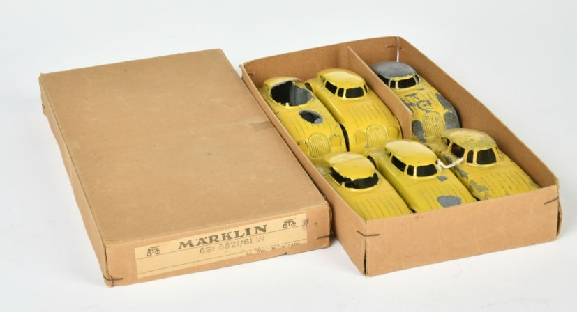 Marklin, Handlerkarton mit Gussautos 5521/61: Marklin, Handlerkarton mit Gussautos 5521/61, Germany VK, 1:43, mit Mangeln