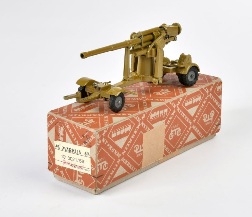 Marklin, Flak Geschutz 8/8 Afrika Korps: Marklin, Flak Geschutz 8/8 Afrika Korps, Germany VK, 1:43, Druckguss, Okt, teilw. farblich uberarbeitet