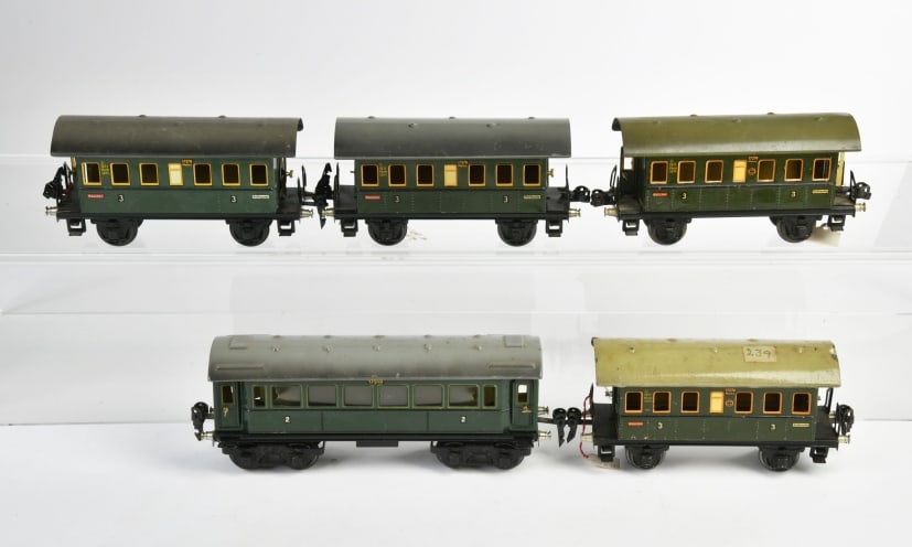 Marklin, 5 Wagen: Marklin, 5 Wagen, Spur 0, LM, Z 2