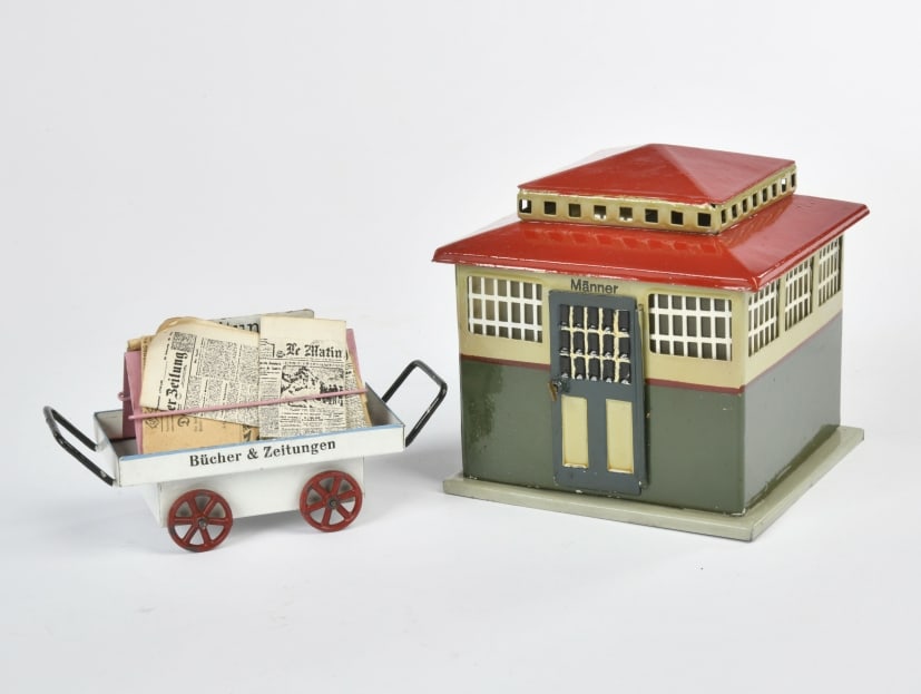 Marklin, Bedurfnisanstalt + Zeitungswagen: Marklin, Bedurfnisanstalt + Zeitungswagen, Germany VK, 10 + 12cm, Z 2+