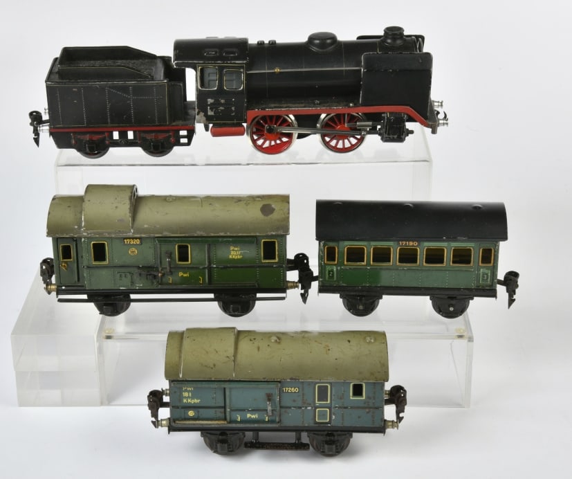 Marklin, Lok, 3 Wagen: Marklin, Lok, 3 Wagen, UW ok, LM, Z 3/3+