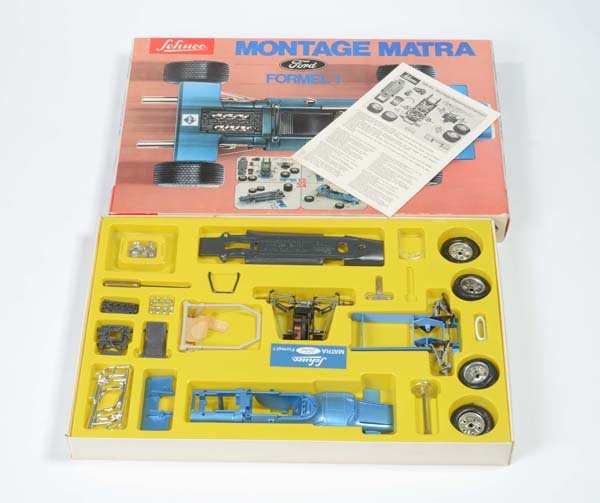 Schuco: English: Schuco, assembly box "Matra", W.-Germany, mixed material, original box condition 1-2, condition 1 Deutsch: Schuco, Montage Kasten "Matra", Box 29x44 cm, W.-Germany, Gemischtbauweise, Original