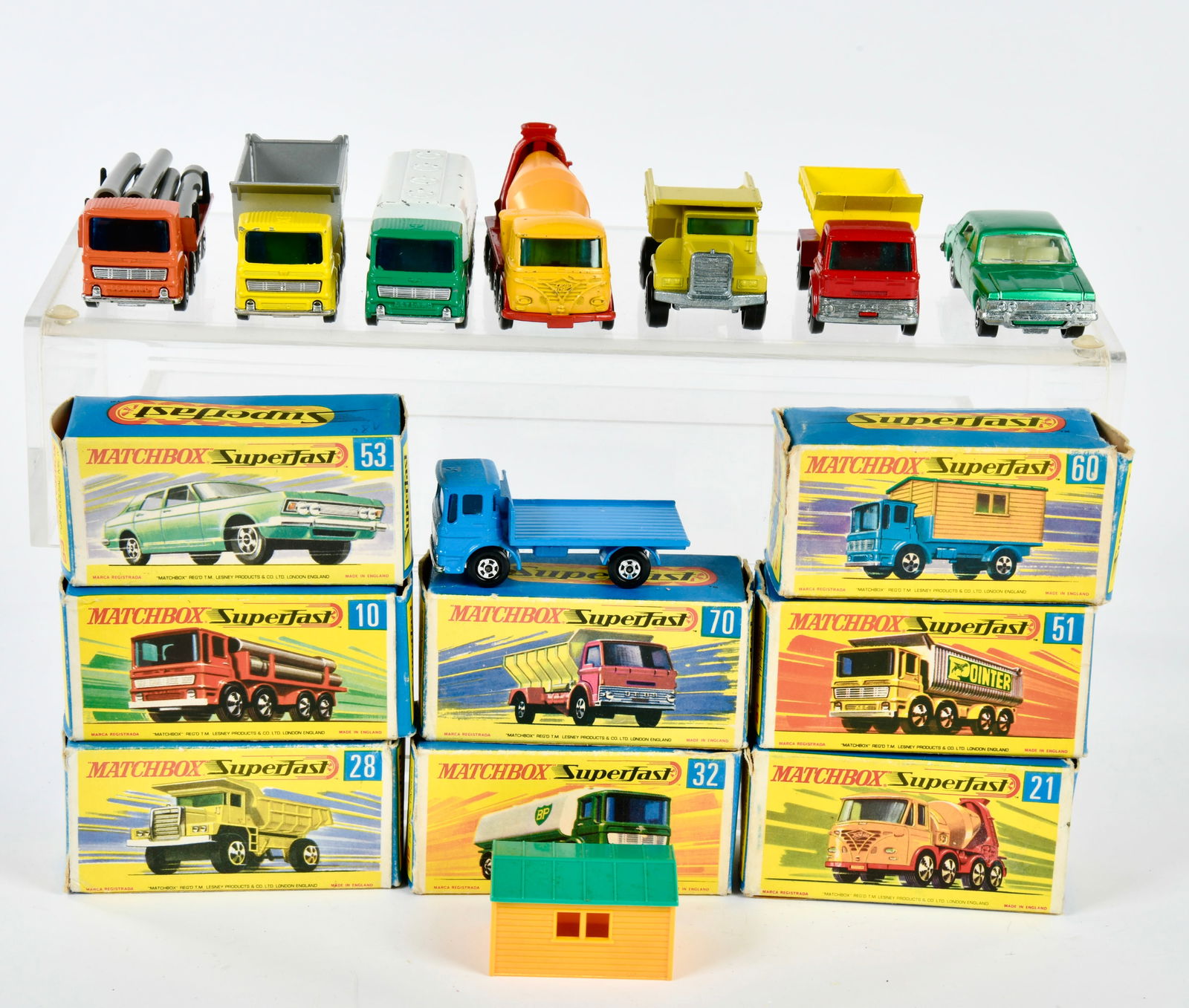 Matchbox, 8 Modelle Superfast: Matchbox, 8 models Superfast, England, box, part. paint d., C 1-2
