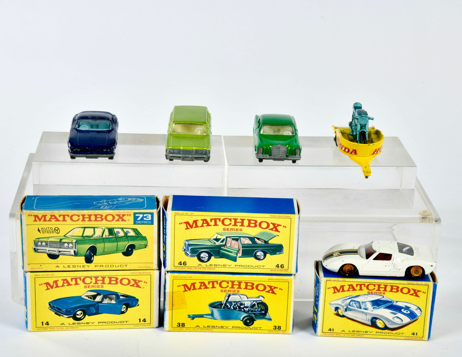 Matchbox, 5 Modelle: Matchbox, 5 models, England, box, min. paint d., C 1-2