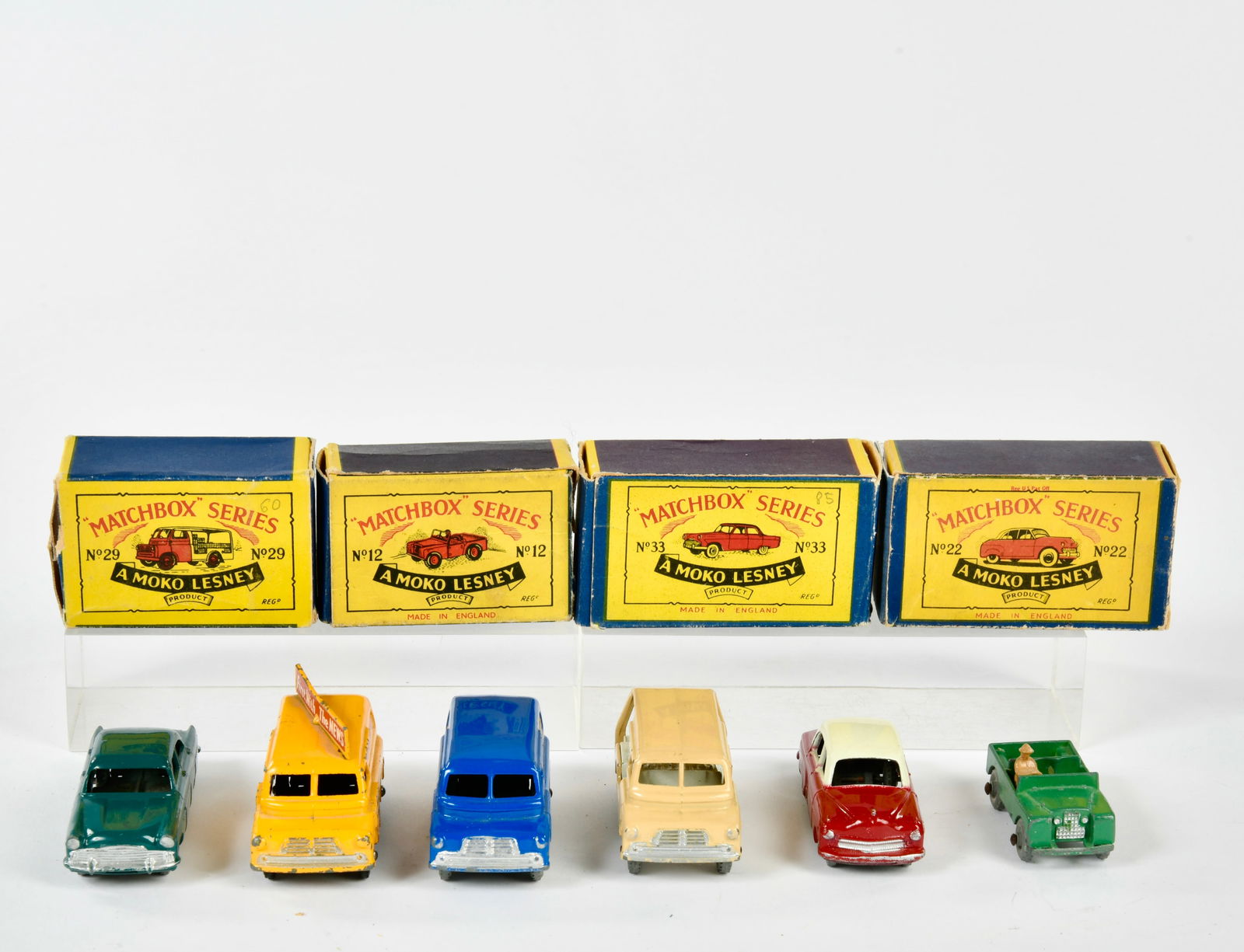 Matchbox, 6 Modelle: Matchbox, 6 models, England, 4x box, paint d., C 1-3